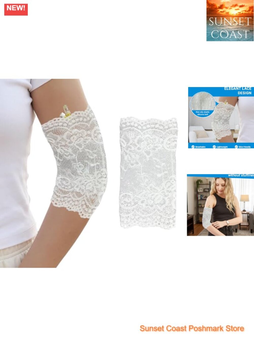 PICC Line Lace Sleeve - Breathable Arm Cover for IV & Cast - Non-Slip Silicone